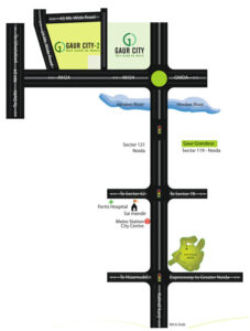 Gaur City 14th Avenue Location Map