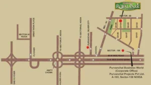 Purvanchal Royal Park Location Map